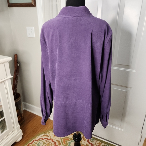 Appleseed's Button Down Long Sleeve Double Button Pocket Jacket Purple  XL - Picture 3 of 6
